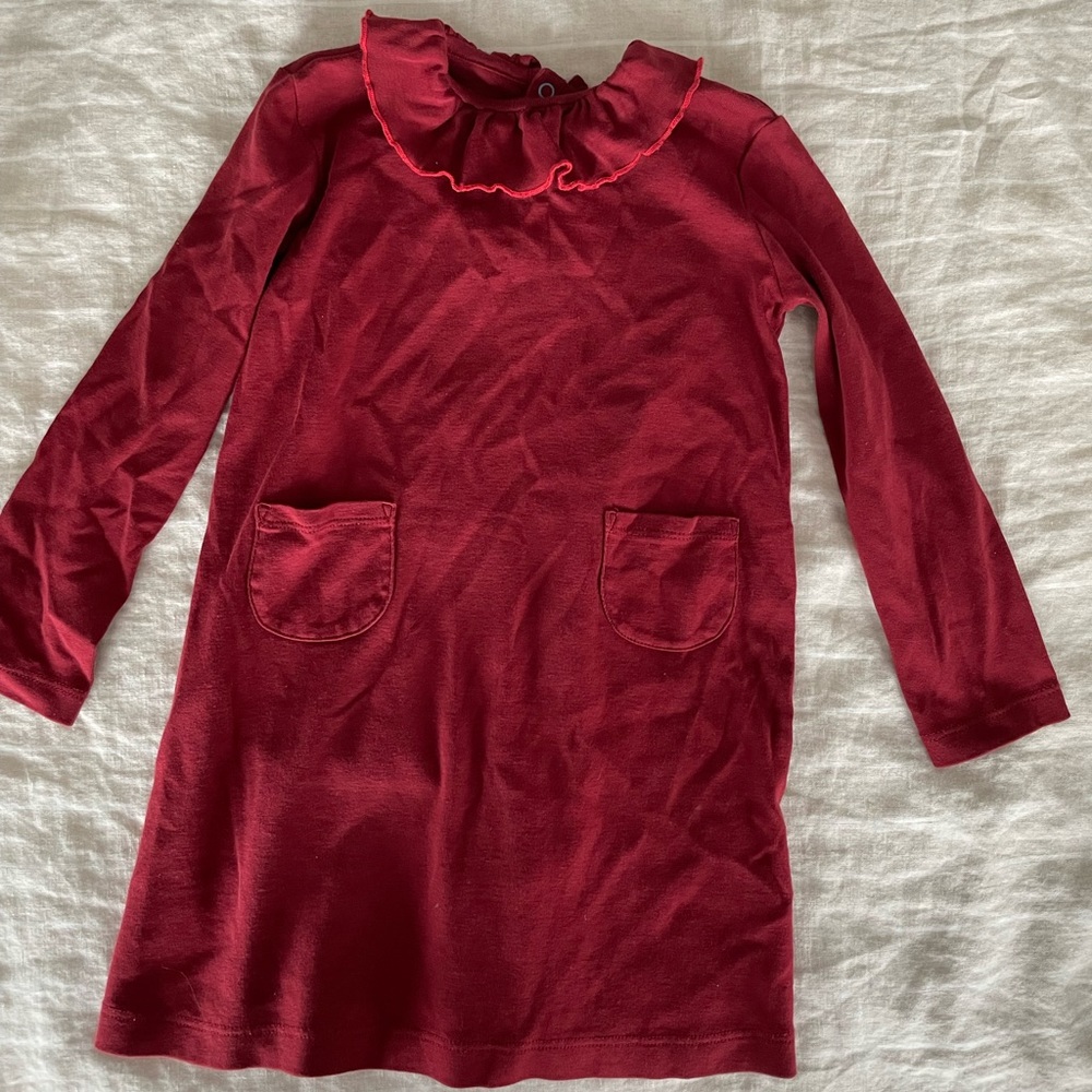 misha & puff sweetheart dress w/ ruffle collar